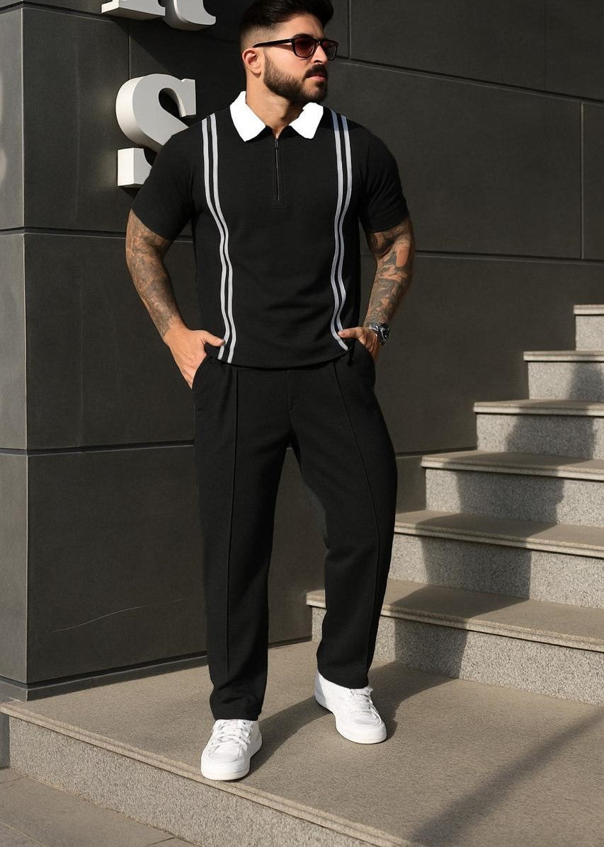 Stripe Zipper Tracksuit – Fleece