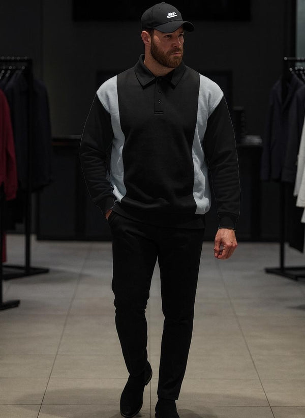 Panel Style Collar Sweatshirt – Fleece